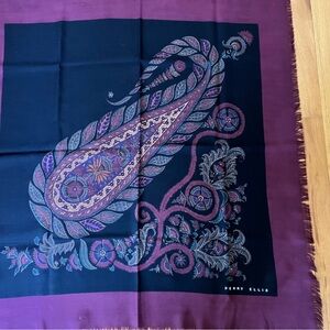 Perry Ellis Purple and Black Paisley Scarf